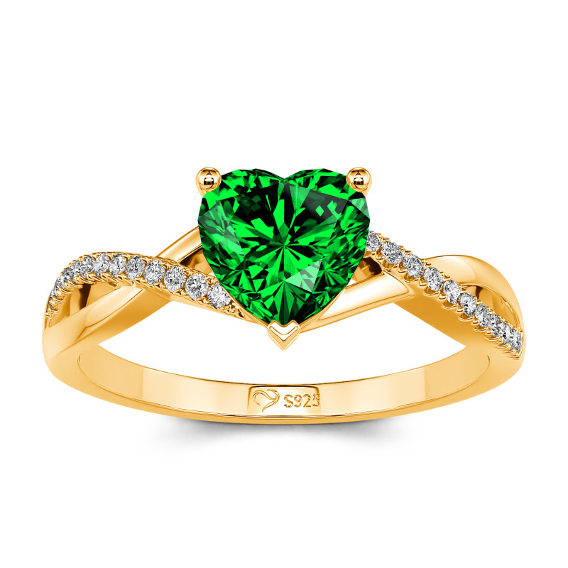 Jeulia Twist Herz Schliff Sterling Silber Ring