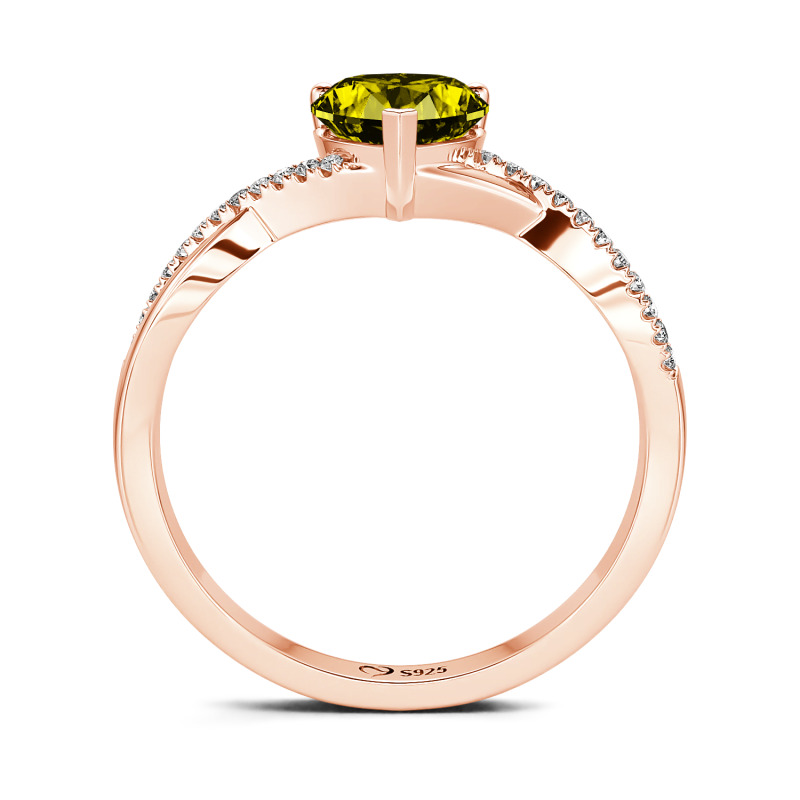 Jeulia Twist Heart Cut Sterling Silver Ring