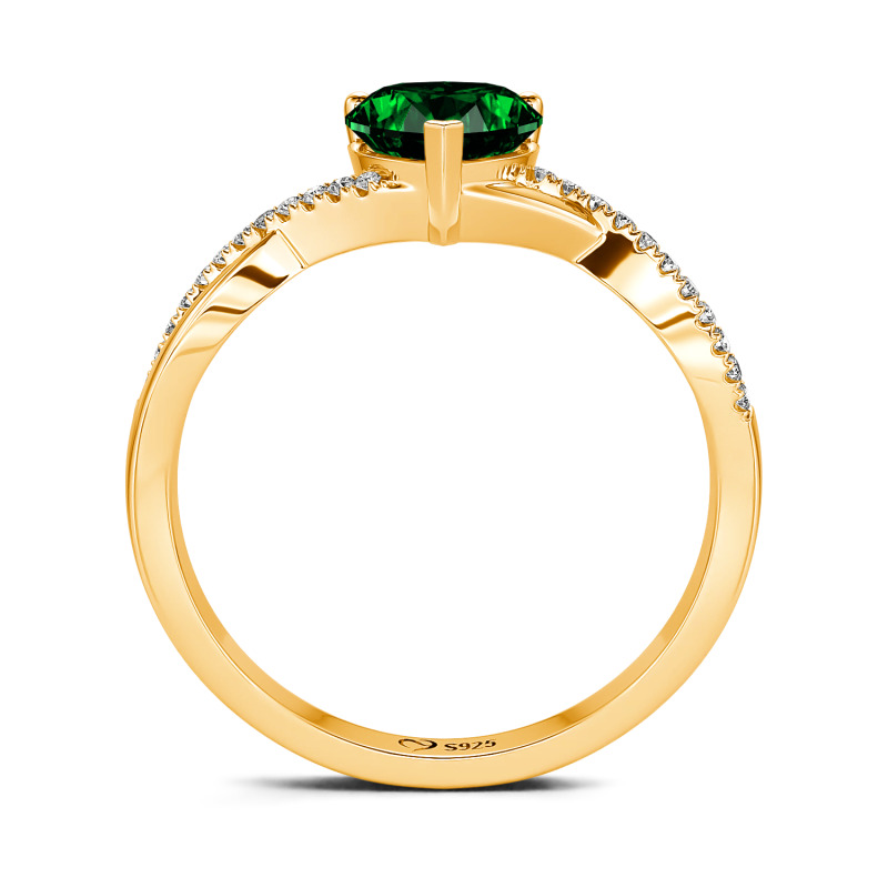 Jeulia Twist Herz Schliff Sterling Silber Ring