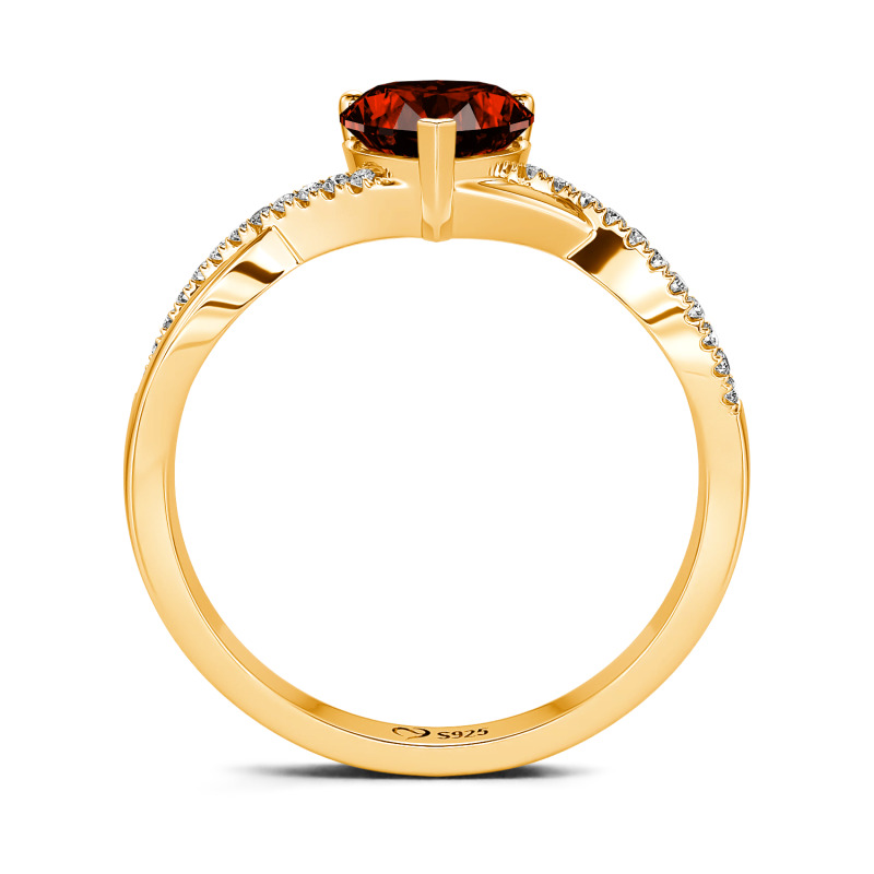 Jeulia Bague Torsade Coupe Cœur Saphir Argent Sterling