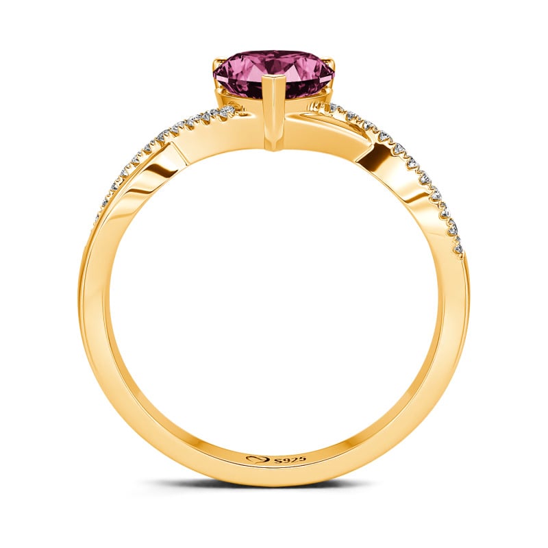 Jeulia Twist Heart Cut Sterling Silver Ring