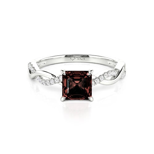 Jeulia Cool Custom Asscher Engagement Ring Twist Design