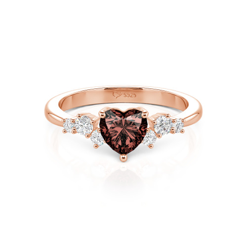 Jeulia "Heartbeat" Heart Cut Sterling Silver Ring