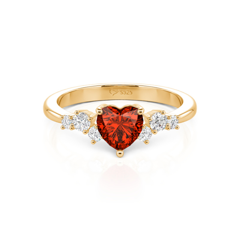 Bague Fleur émail Et Zircon - Plaqué Argent 925, Taille 10 / 62, Neuve Avec étiquette