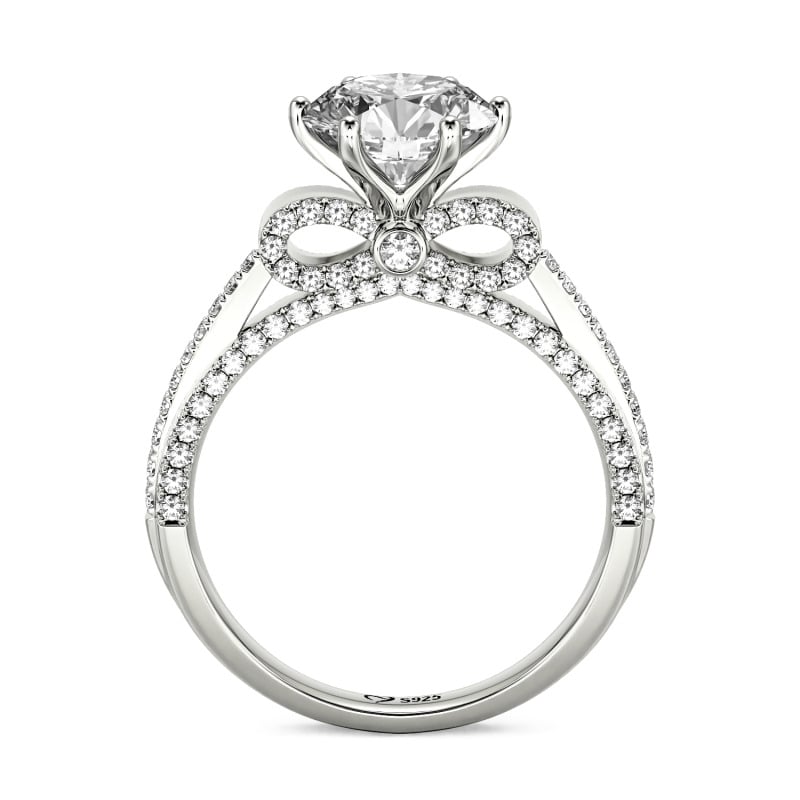 Jeulia Anillo de Compromiso Personalizado Solitario con Lazo Sencillo