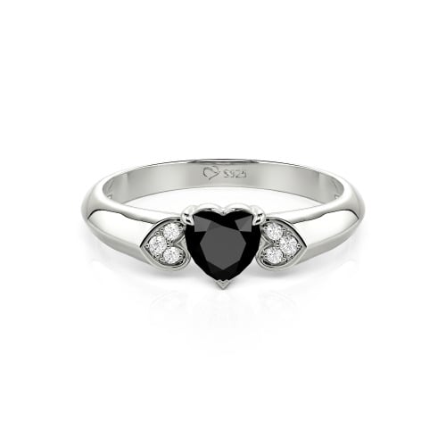 Jeulia Heart Cut Sterling Silver Engagement Ring