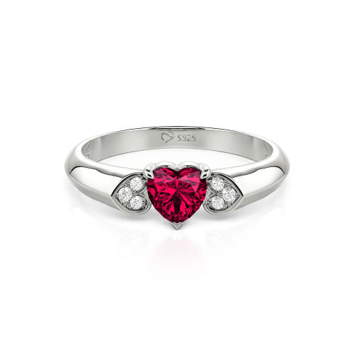 Jeulia Heart Cut Sterling Silver Engagement Ring