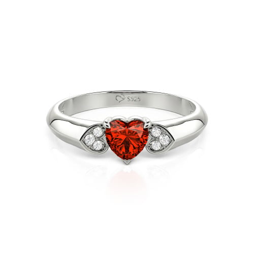Jeulia Heart Cut Sterling Silver Engagement Ring