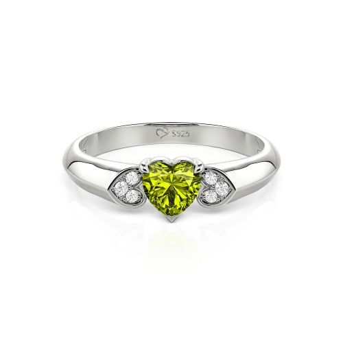 Jeulia Heart Cut Sterling Silver Engagement Ring