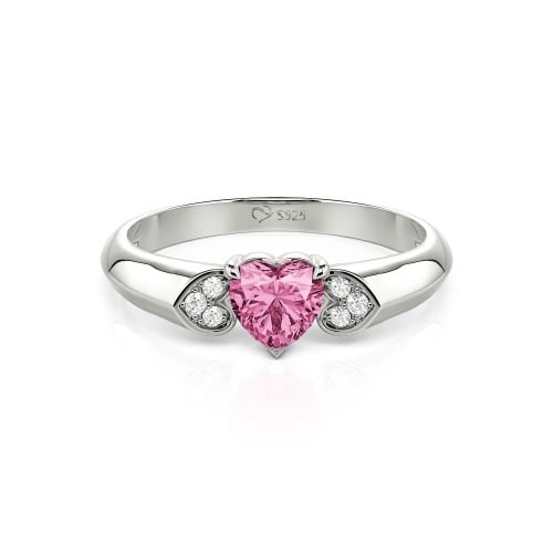 Jeulia Heart Cut Sterling Silver Engagement Ring