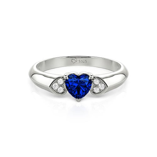 Jeulia Heart Cut Sterling Silver Engagement Ring
