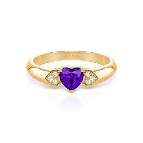 Jeulia Heart Cut Sterling Silver Engagement Ring