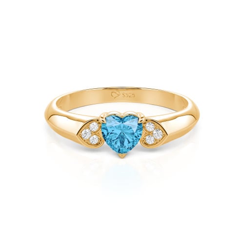 Jeulia Heart Cut Sterling Silver Engagement Ring