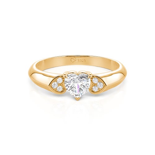 Jeulia Heart Cut Sterling Silver Engagement Ring