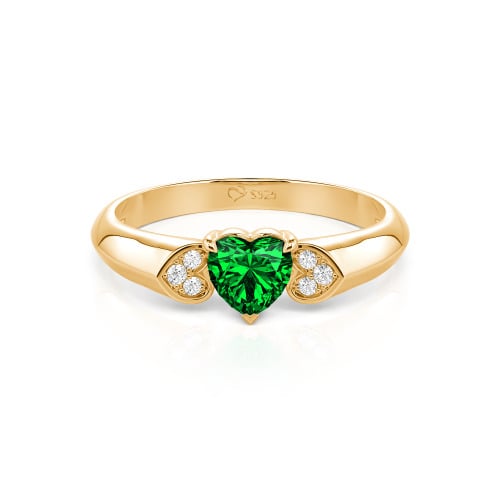 Jeulia Heart Cut Sterling Silver Engagement Ring