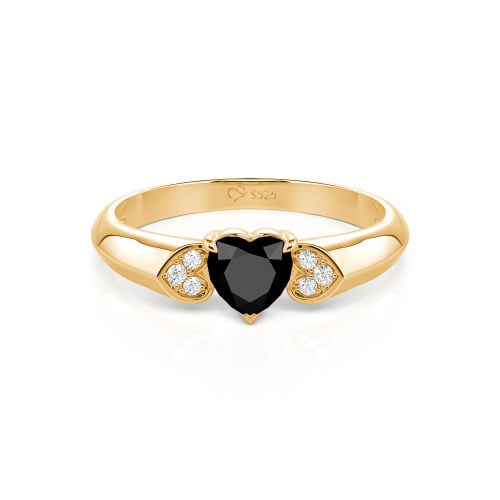 Jeulia Heart Cut Sterling Silver Engagement Ring