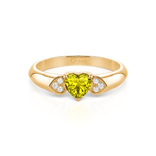 Jeulia Heart Cut Sterling Silver Engagement Ring