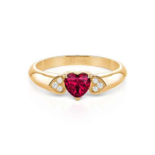 Jeulia Heart Cut Sterling Silver Engagement Ring