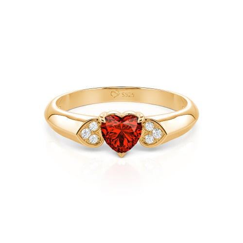 Jeulia Heart Cut Sterling Silver Engagement Ring