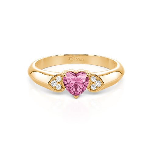 Jeulia Heart Cut Sterling Silver Engagement Ring