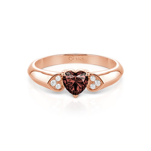 Jeulia Heart Cut Sterling Silver Engagement Ring