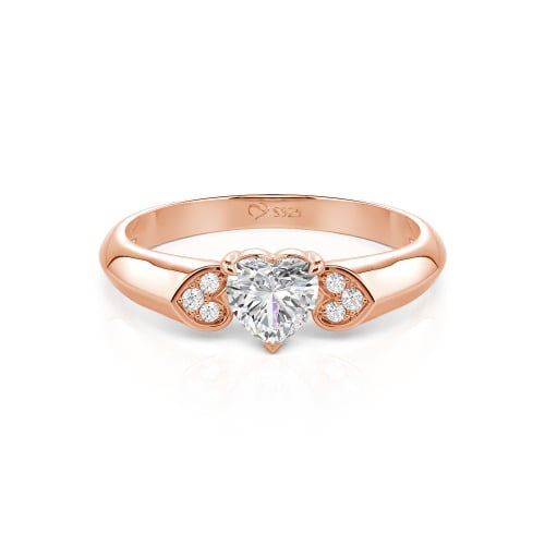Jeulia Heart Cut Sterling Silver Engagement Ring