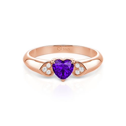 Jeulia Heart Cut Sterling Silver Engagement Ring