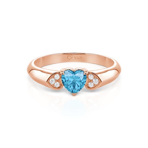 Jeulia Heart Cut Sterling Silver Engagement Ring