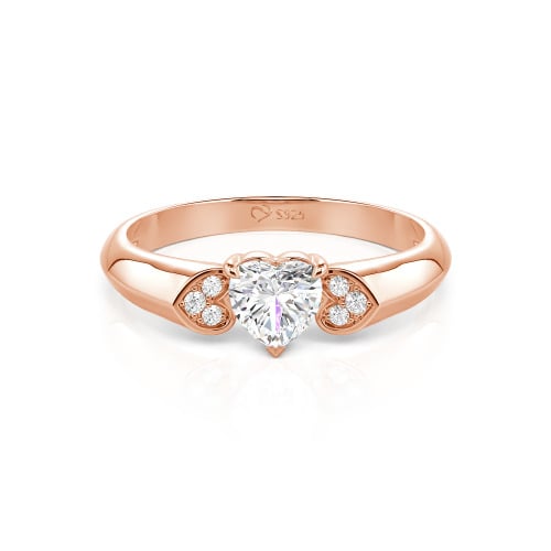 Jeulia Heart Cut Sterling Silver Engagement Ring