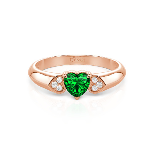 Jeulia Heart Cut Sterling Silver Engagement Ring