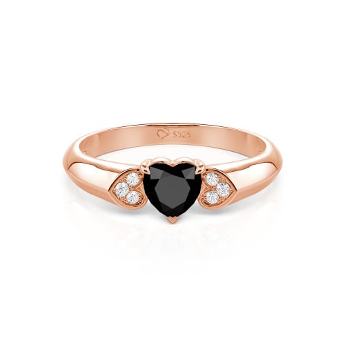 Jeulia Heart Cut Sterling Silver Engagement Ring