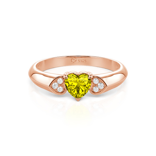 Jeulia Heart Cut Sterling Silver Engagement Ring