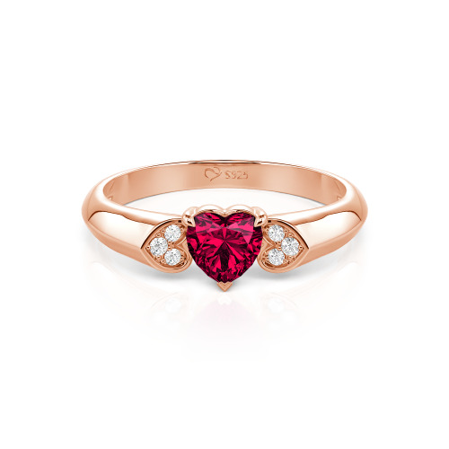 Jeulia Heart Cut Sterling Silver Engagement Ring