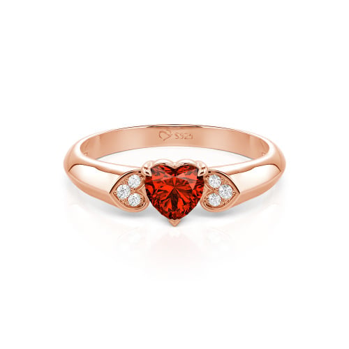 Jeulia Heart Cut Sterling Silver Engagement Ring