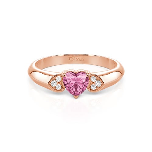 Jeulia Heart Cut Sterling Silver Engagement Ring