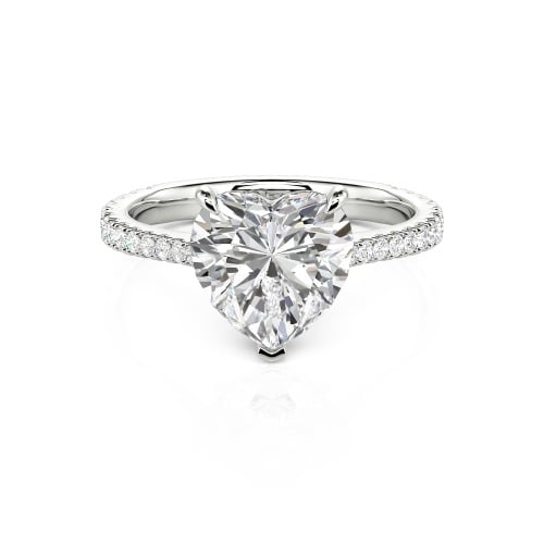 Jeulia Heart Cut Sterling Silver Engagement Ring