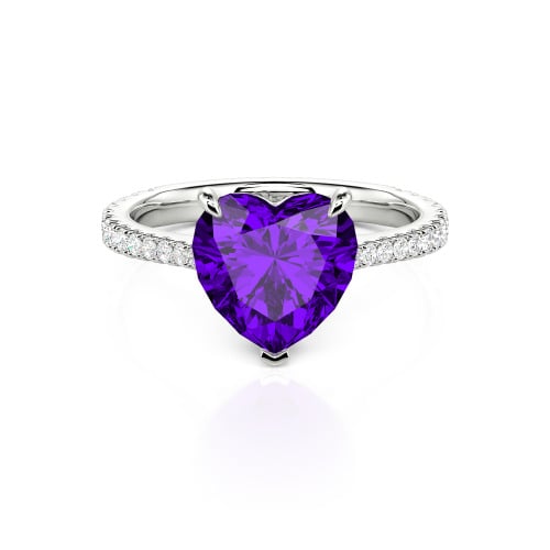 Jeulia Heart Cut Sterling Silver Engagement Ring