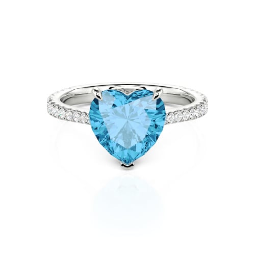 Jeulia Heart Cut Sterling Silver Engagement Ring