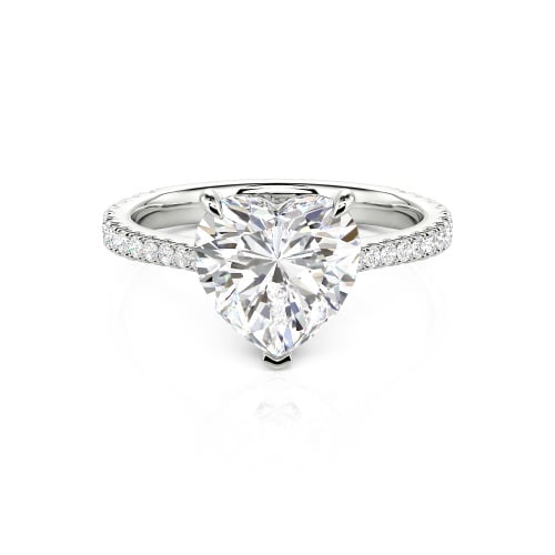 Jeulia Heart Cut Sterling Silver Engagement Ring