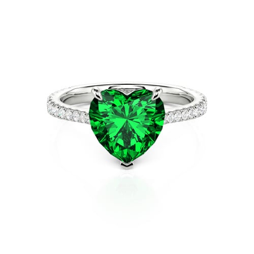 Jeulia Heart Cut Sterling Silver Engagement Ring