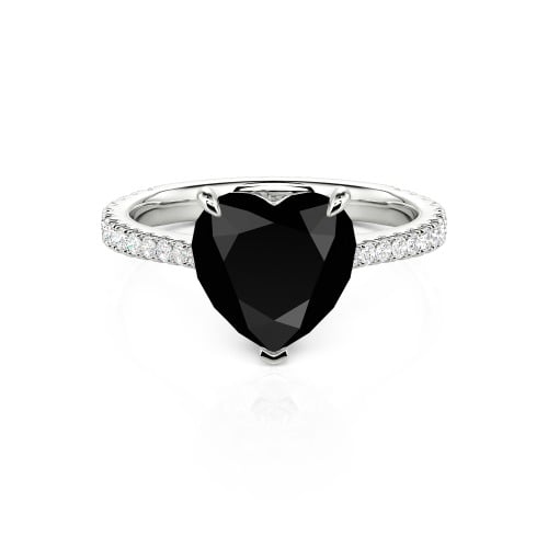 Jeulia Heart Cut Sterling Silver Engagement Ring