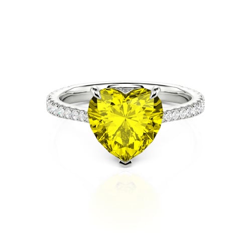 Jeulia Heart Cut Sterling Silver Engagement Ring