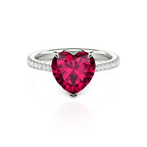 Jeulia Heart Cut Sterling Silver Engagement Ring