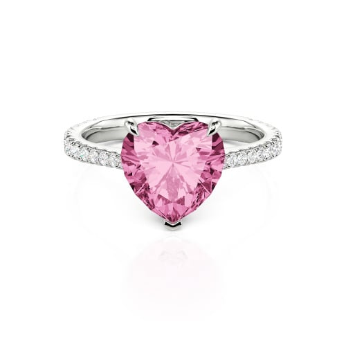 Jeulia Heart Cut Sterling Silver Engagement Ring