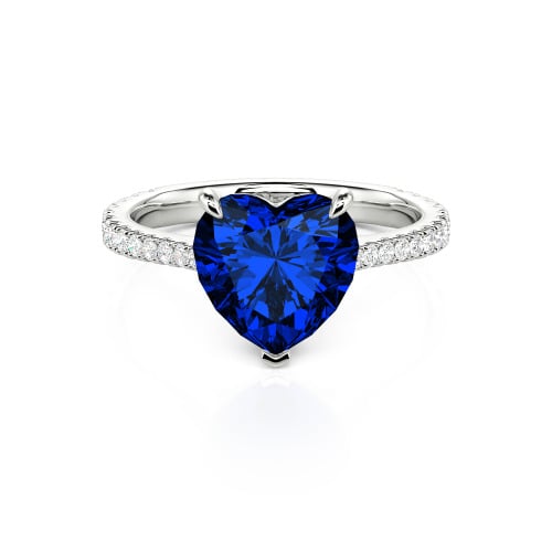Jeulia Heart Cut Sterling Silver Engagement Ring