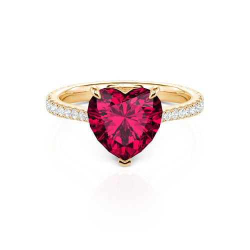 Jeulia Heart Cut Sterling Silver Engagement Ring