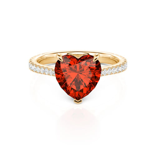 Jeulia Heart Cut Sterling Silver Engagement Ring