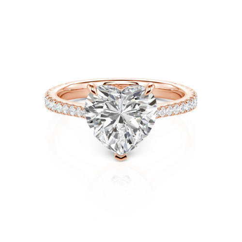 Jeulia Heart Cut Sterling Silver Engagement Ring