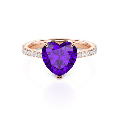 Jeulia Heart Cut Sterling Silver Engagement Ring
