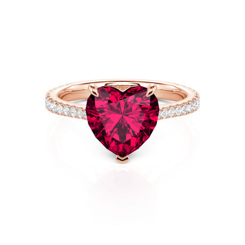 Jeulia Heart Cut Sterling Silver Engagement Ring